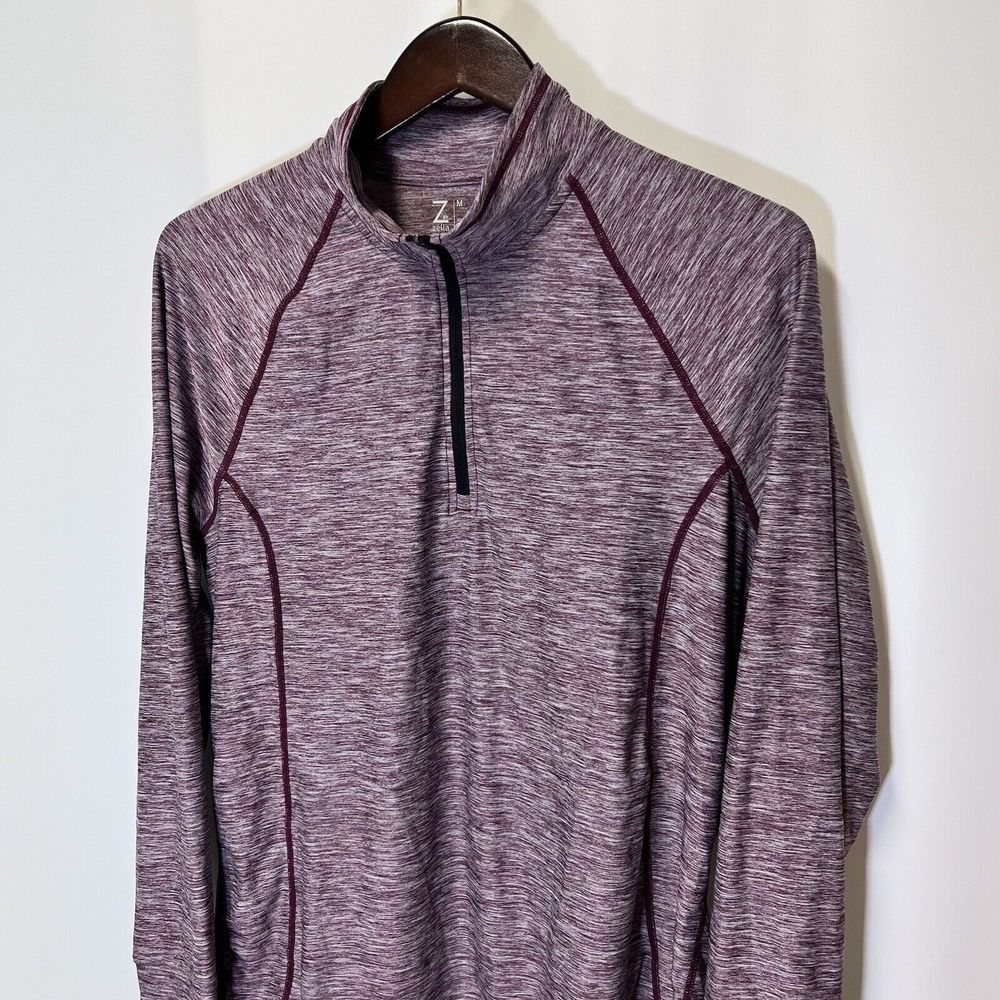 Z By Zella Womens Medium Maroon 1/4 Zip Space Dye Pullover Long Sleeve Athletic - Picture 3 of 16